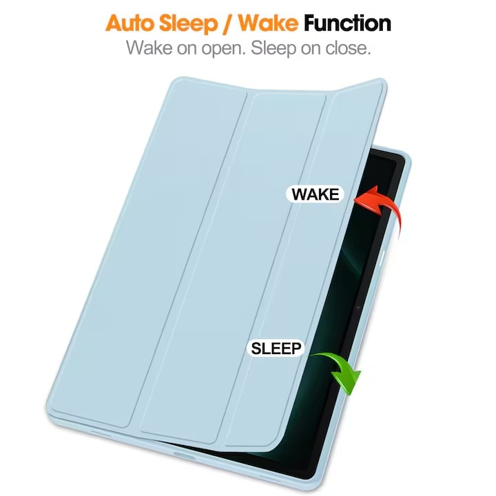 Husa tableta pentru Samsung Galaxy Tab S9/S9 FE 11”cu suport 2 Unghiuri si functie Sleep/Wake, VIENOD® - Ice Blue