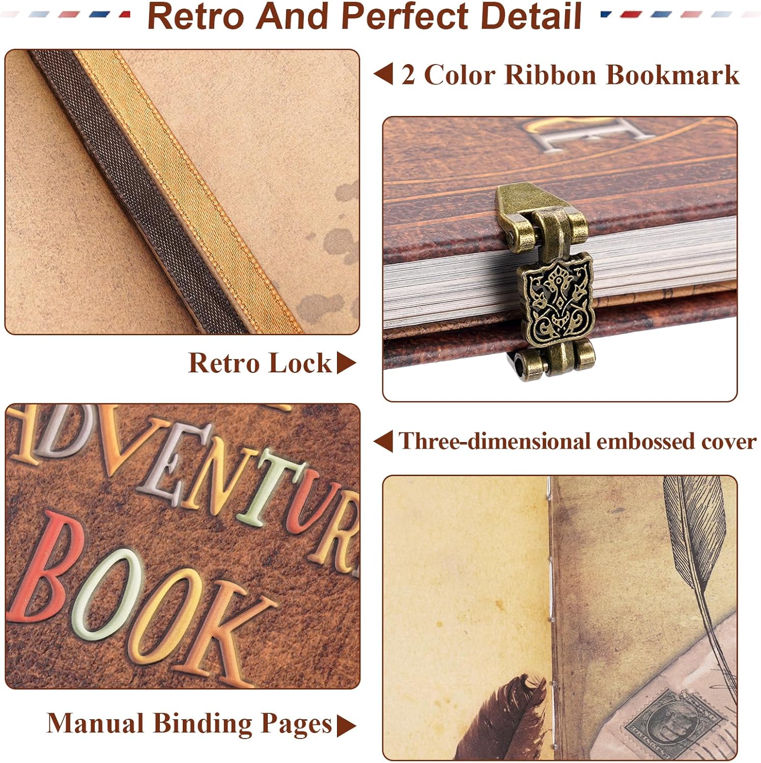 Album foto My Adventure Book, 124 pagini, stil retro, 23x18x2cm