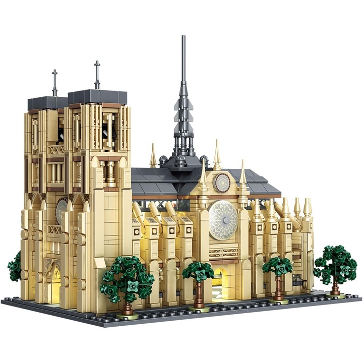 Set de constructie Notre Dame, WALALLA, 1757 piese, arhitectura istorica, pentru copii si adulti