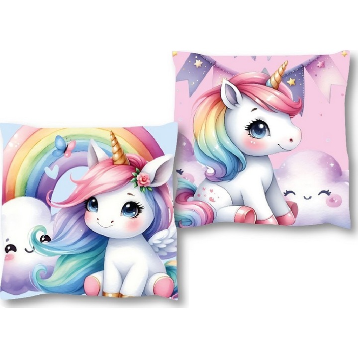 Perna decorativa cu nori de unicorn 38x38 cm