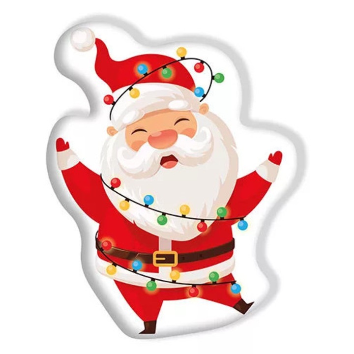 Télapó Cheerful Karácsony formapárna, díszpárna 40 cm Velúr