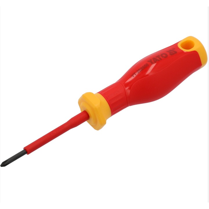 YATO Изключително тънка кръстата отвертка, изолирана 1000 V, PH1x80 мм