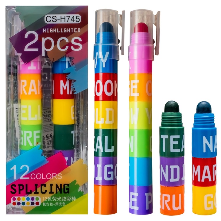 Set 2 Creioane Cerate cu Cap Interschimbabil