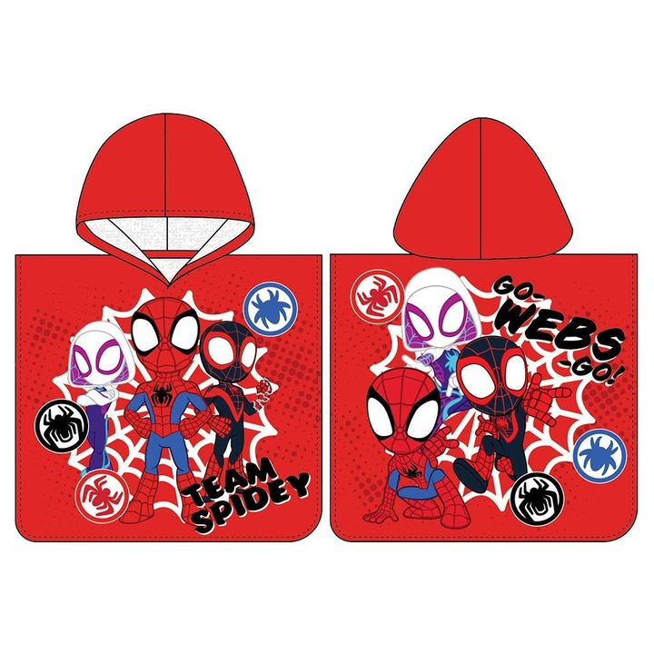 Плажна кърпа-пончо Spiderman Team Spidey 50x115 см