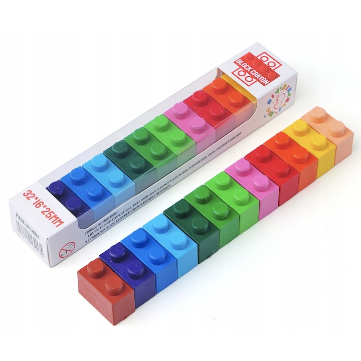 Set, Creioane colorate Cerate, Multicolor, 12 bucati, Dezvolta creativitatea, Materiale sigure, Usor de tinut in mana, Durabil, Nu murdareste mainile