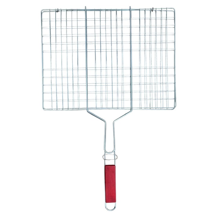 Gratar tip grill AVI® pentru carne, 69.5 x 29.5 cm, cleste din inox pentru gratar, ideal pentru carbuni, gaz sau electric, AVI-4990