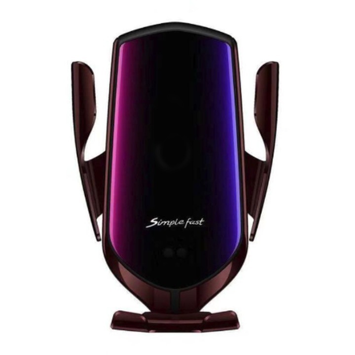 Autós telefontartó vezeték nélküli töltővel, intelligens érzékelővel, gyorstöltővel 10 W, szellőzőnyílásba rögzíthető, fekete