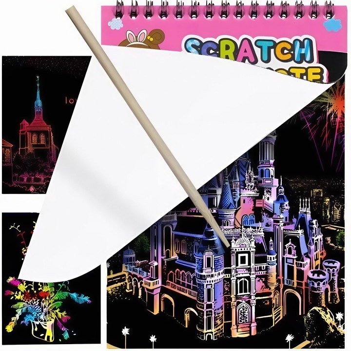 Set 10 planse razuibile cu stylus din lemn pentru copii VarioShop®, activitate educationala, portabila si interactiva pentru dezvoltarea imaginatiei si abilitatilor motorii fine, Multicolor