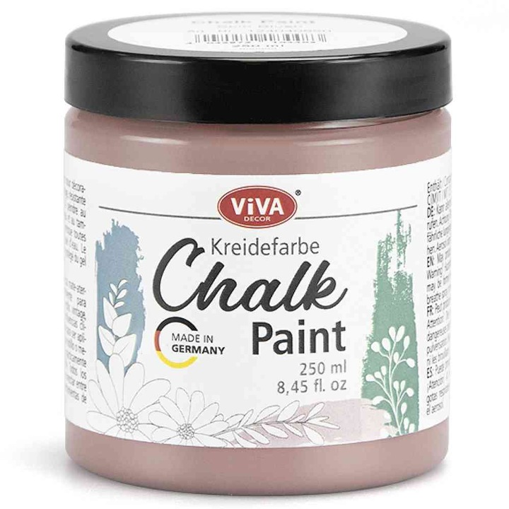 Vopsea creta pentru mobila, aspect calcaros mat, fara picurare, VIVA DECOR, 250 ml Roz nisip de desert
