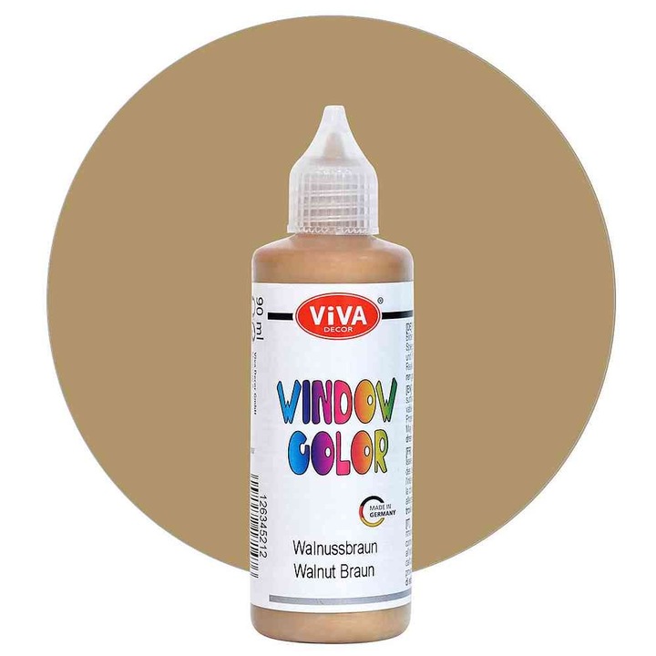 Vopsea pentru ferestre, cu aplicator, VIVA DECOR, 90ml Maro deschis
