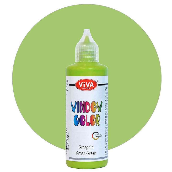 Vopsea pentru ferestre, cu aplicator, VIVA DECOR, 90ml Verde galbui