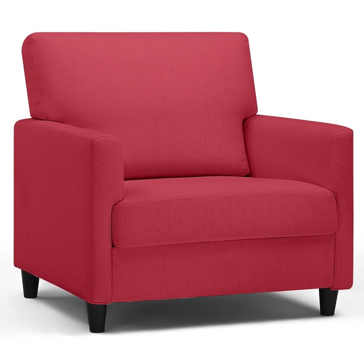 Fotel, ergonomikus lenvászon anyagból, 82x78x93cm, szivacsbetéttel, piros