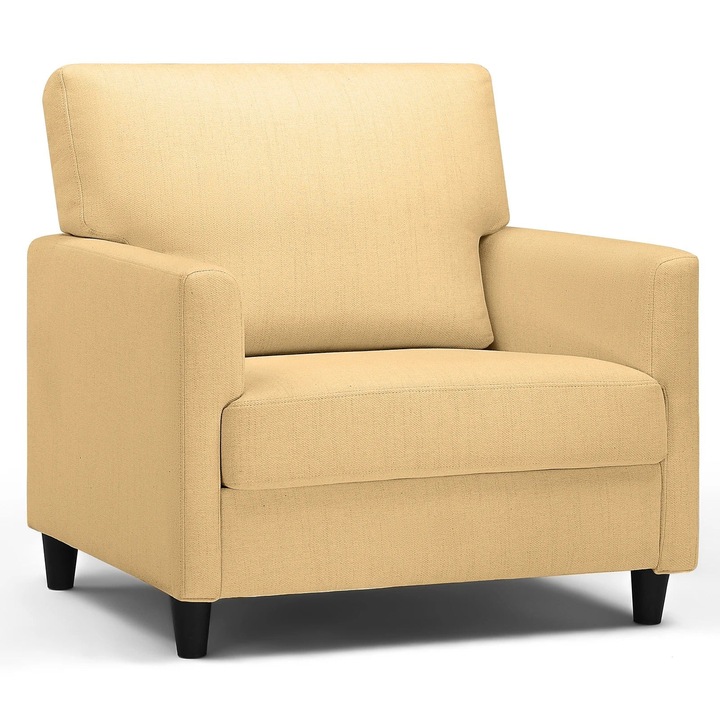 Fotel, ergonomikus lenvászon anyagból, 82x78x93cm, szivacsbetéttel, sárga