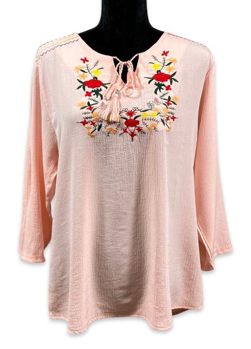 Дамска блуза, Традиционни Мотиви, Розова/Многоцветна, Розово