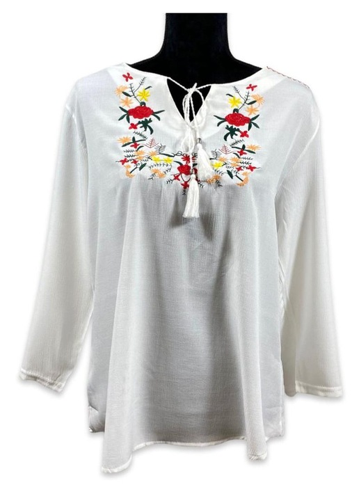 Дамска блуза с традиционни мотиви, Бял