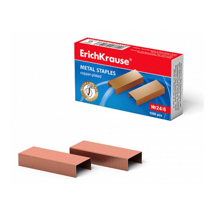 Capse 24/6 ErichKrause, aramii, 1000 buc/cutie