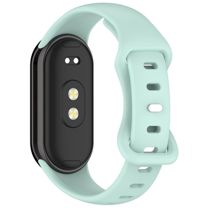 Curea de schimb pentru Xiaomi Mi Band 8 / 9 / 10 – silicon moale, cleme metalice, prindere rapida, menta