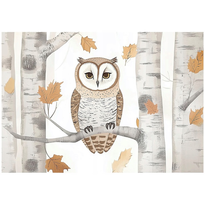 Fotótapéta Gyerekek, fák, bagoly, modern, falra, gyerekeknek, tapéta, fal, dekoráció, 250x175 cm, 15735VX5
