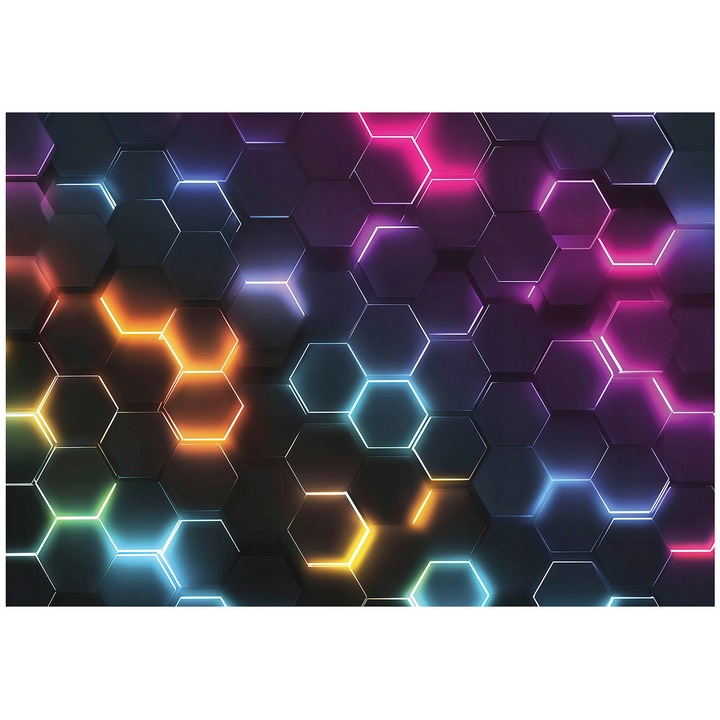 Fototapet, copii, hexagoane, gaming, modern, pentru perete, pentru copii, tapet, perete, decorare, 200x140 cm, 15738VX4