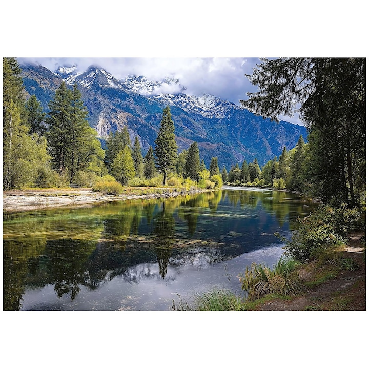 Fototapet, 3D, munti, peisaj, rau, modern, pentru perete, pentru camera, tapet, pentru living, perete, decorare, 400x280 cm, 15729VX8