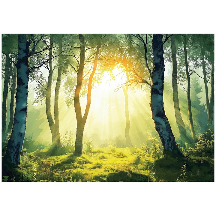 Fototapet, 3D, padure, peisaj, copaci, modern, pentru perete, pentru camera, tapet, pentru living, perete, decorare, 400x280 cm, 15726VX8