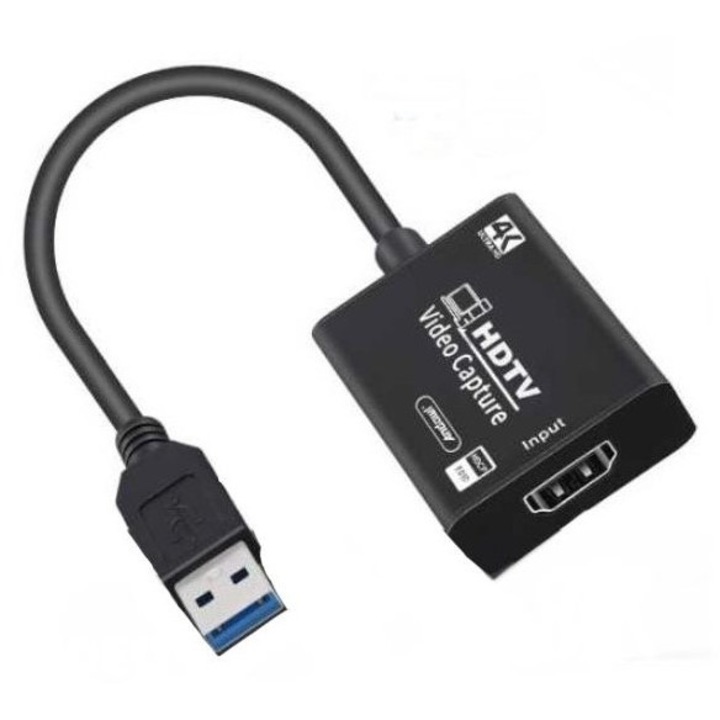 Placa Video Captura Hdmi - Usb 3.0 HDTV, culoare negru