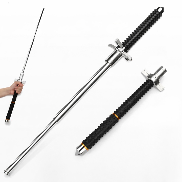 Bata telescopica Macvi® din otel inoxidabil cu maner antialunecare si mecanism extensibil design compact si rezistent