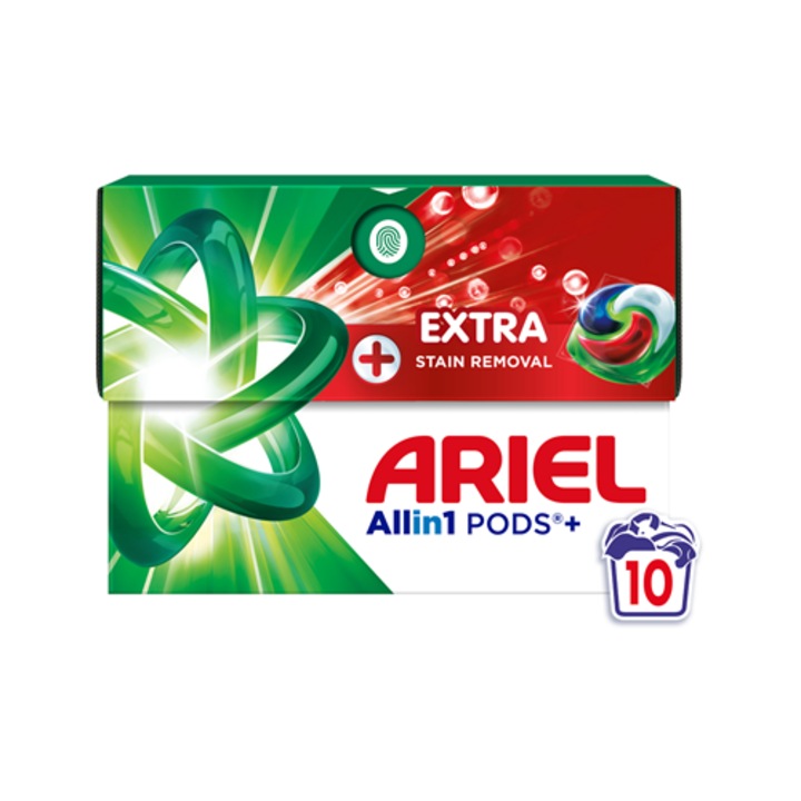 Ariel All-in-1 PODS+ mosószer kapszulák, Extra folteltávolítás, 10 mosás, többszínű