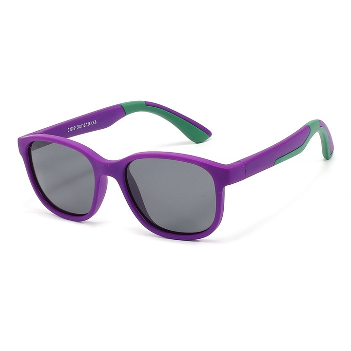 Polarizált napszemüveg gyerekeknek - Új S702 modell, modern stílusú, könnyű, tökéletes sportoláshoz és hegymászáshoz, UV-védelemmel, lila