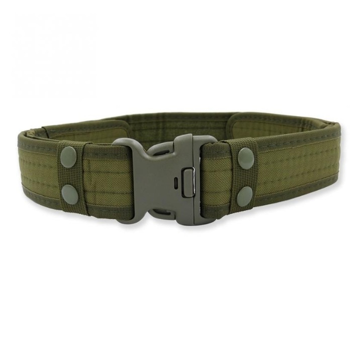 Férfi kültéri öv, katonai zöld, állítható méretű, 130cm
