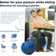 Minge fitness Backerz, 55 cm, scaun tip minge pentru exercitii, cu maner si pompa, solutie ergonomic activatoare, Albastru Inchis
