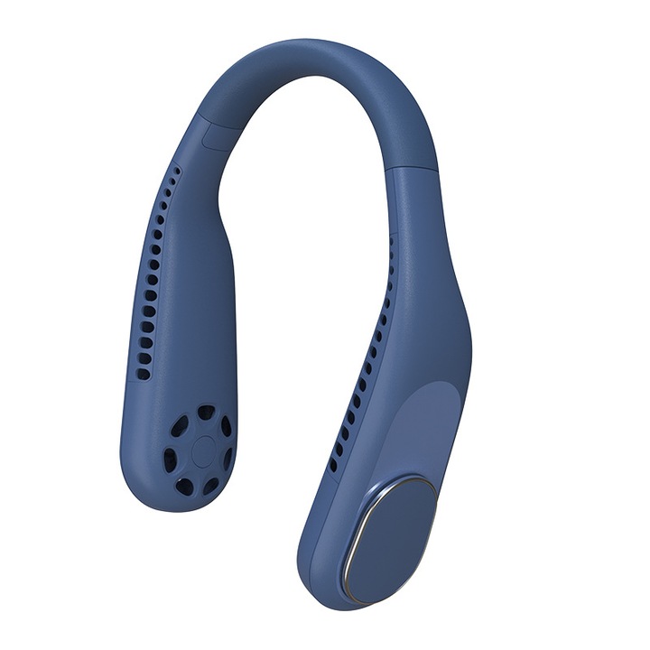 Mini ventilator portabil pentru gat, KD Home® F60, 3 trepte de viteza, USB, pana la 16 ore de functionare, acumulator 4000 mAh, putere 5W, flexibil, alb