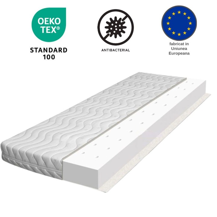 Saltea patut bebe antialergica cu ventilatie Kidizi Air 120x60x10 cm, husa detasabila si lavabila, 0-3 ani