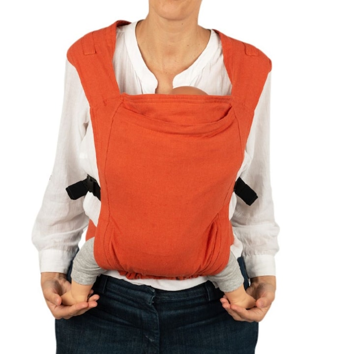 Marsupiu bebe ergonomic ajustabil si compact din in Kidizi Numi Brick, de la 4-12 kg, include saculet transport