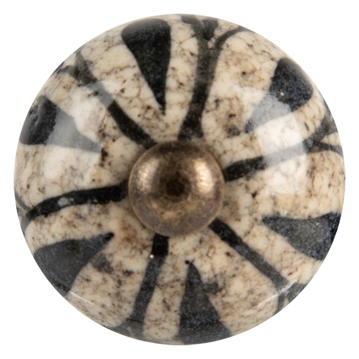 Set 2 butoni mobilier ceramica gri maro Ø 3x3 cm / S4 cm