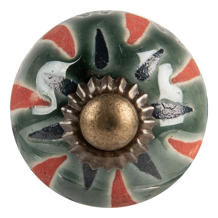 Set 2 butoni mobilier ceramica multicolora Ø 3x3 cm / S4 cm