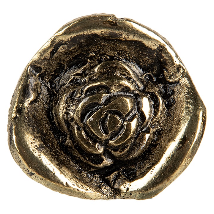 Set 2 butoni mobilier metal auriu Floare Ø 3x3 cm / S3 cm