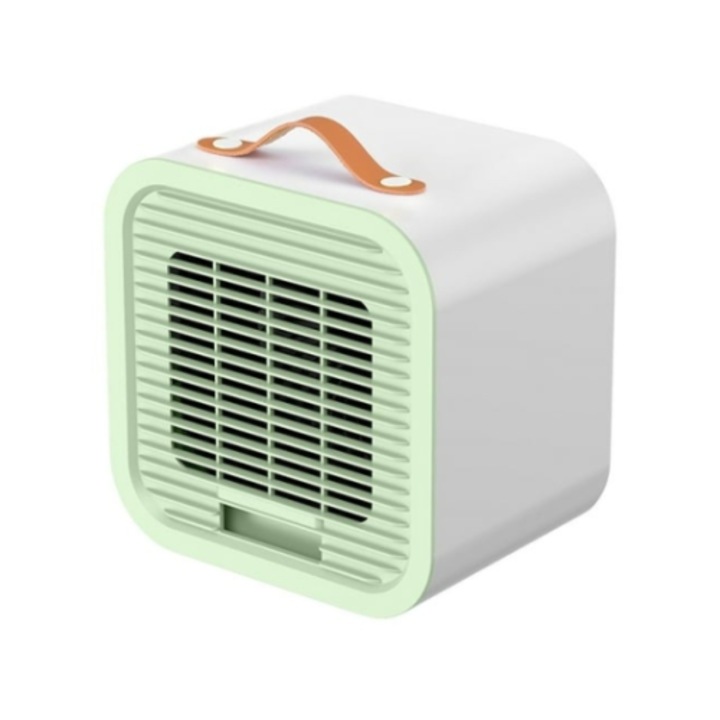 Mini Aer Conditionat, Portabil, Pentru Birou, Acasa, Dormitor, Incarcare USB, Functionare Pe Baza de Apa, Alb/Verde