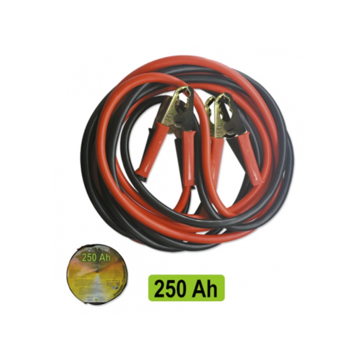 Autós egyenirányító kábel 25MM X 2 / 2.5M sárgaréz bilincsekkel 250 Ah JBM