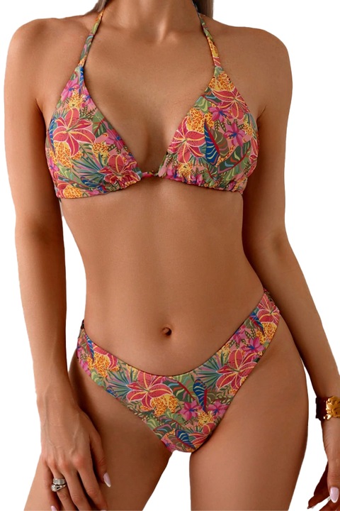 Бански костюм, комплект от две части, минималистичен модел, Многоцветен