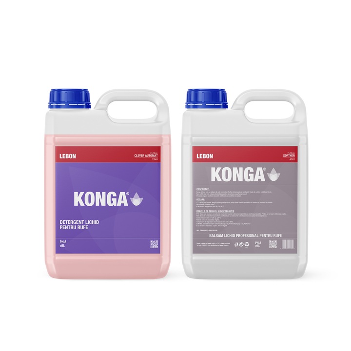 Комплект за пране: Течен перилен препарат Floral 5 л + Омекотител Floral 5 л, Автоматичен, 110 пранета