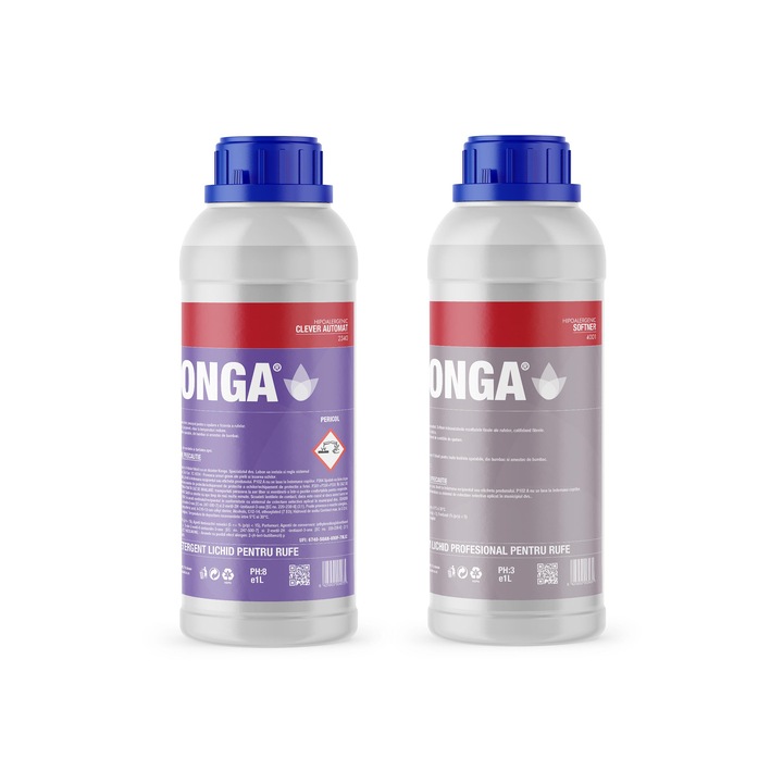 Комплект за пране: Хипоалергенен течен перилен препарат 1 л + Хипоалергенен омекотител 1 л, Автоматичен, 22 пранета