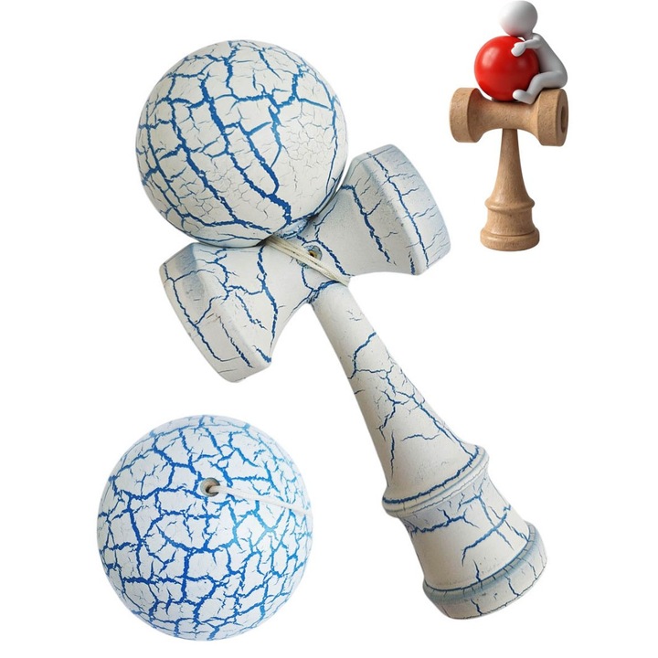 Professzionális Kendama, Fagolyó, Művészi Dizájn Repedt Kivitellel + Telefonmatrica, 110KD
