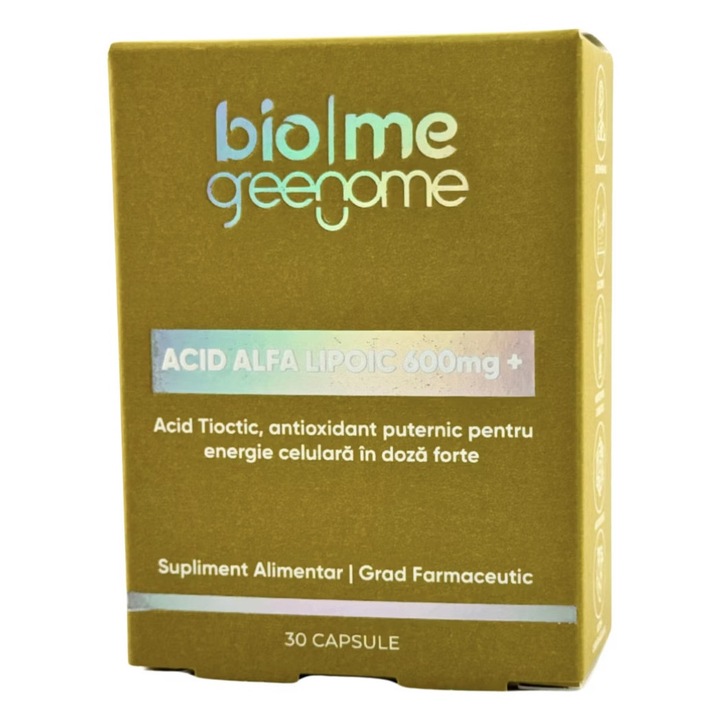 Supliment alimentar cu efect antioxidant 30 capsule, Biome Acid Alfa Lipoic 600 mg