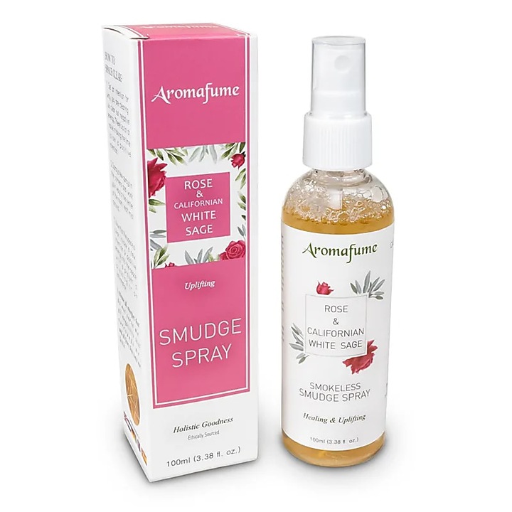 Spray odorizant pentru purificare energetica, Aroma Salvie & Trandafiri, 100 ml, Aromafume