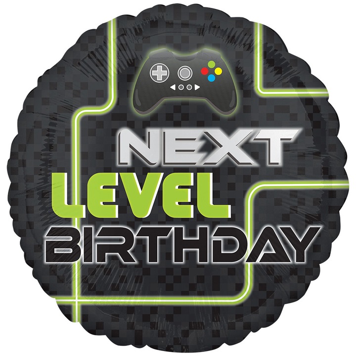 Balon Folie Gamer Level Up Birthday 43cm Anagram 4066201
