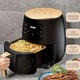 Set friteuza cu aer cald si forma de silicon rosie NEXTLY, gatire fara ulei, Air Fryer capacitate 6 litri, 2400W, 8 programe de gatire, Touch Control, afisaj digital, negru