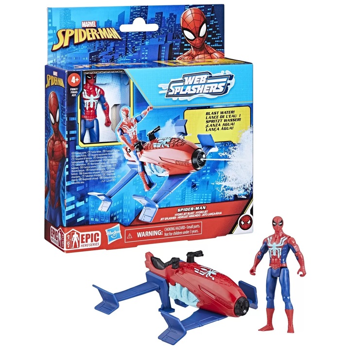 Фиг. и превозно средство, Marvel Spider-Man, Spider-Man и Hydro Jet, 10 см