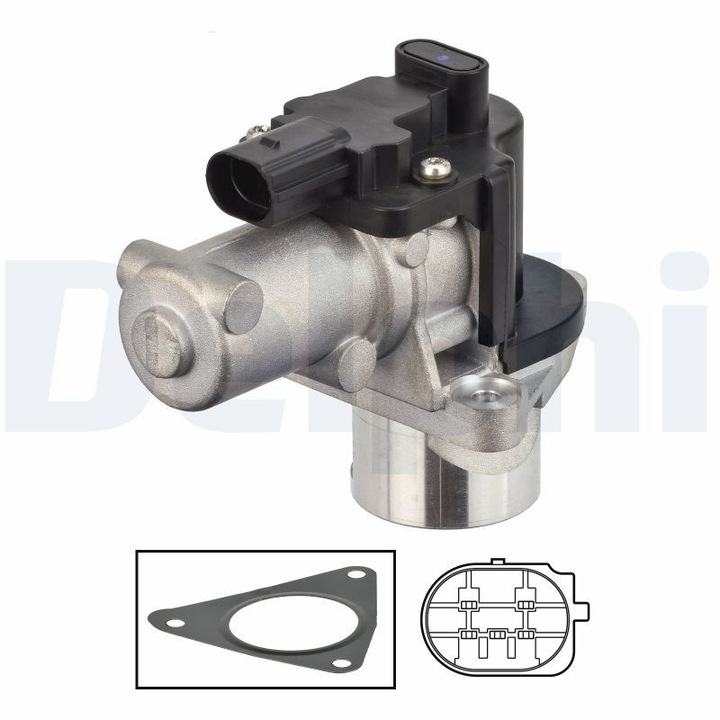 EGR клапан Delphi, 12V, с уплътнения, високо налягане