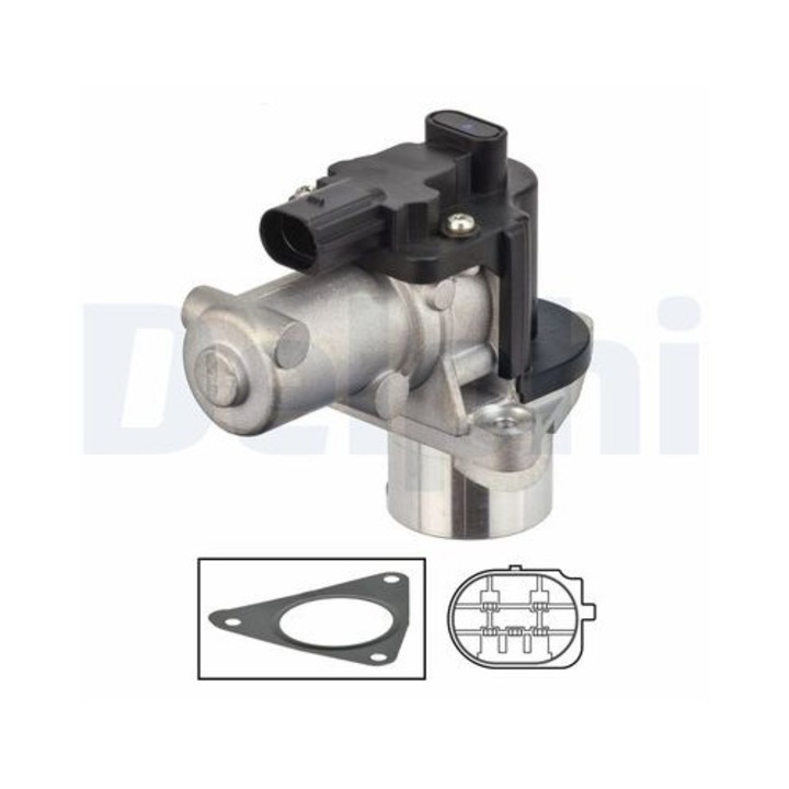 Delphi EGR szelep, 12V, tömítésekkel, nagynyomású